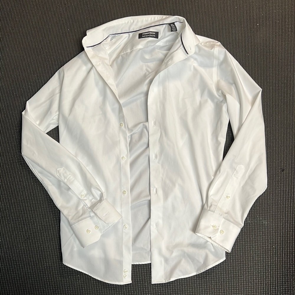 Boys White Nordstrom Button down Dress Shirt